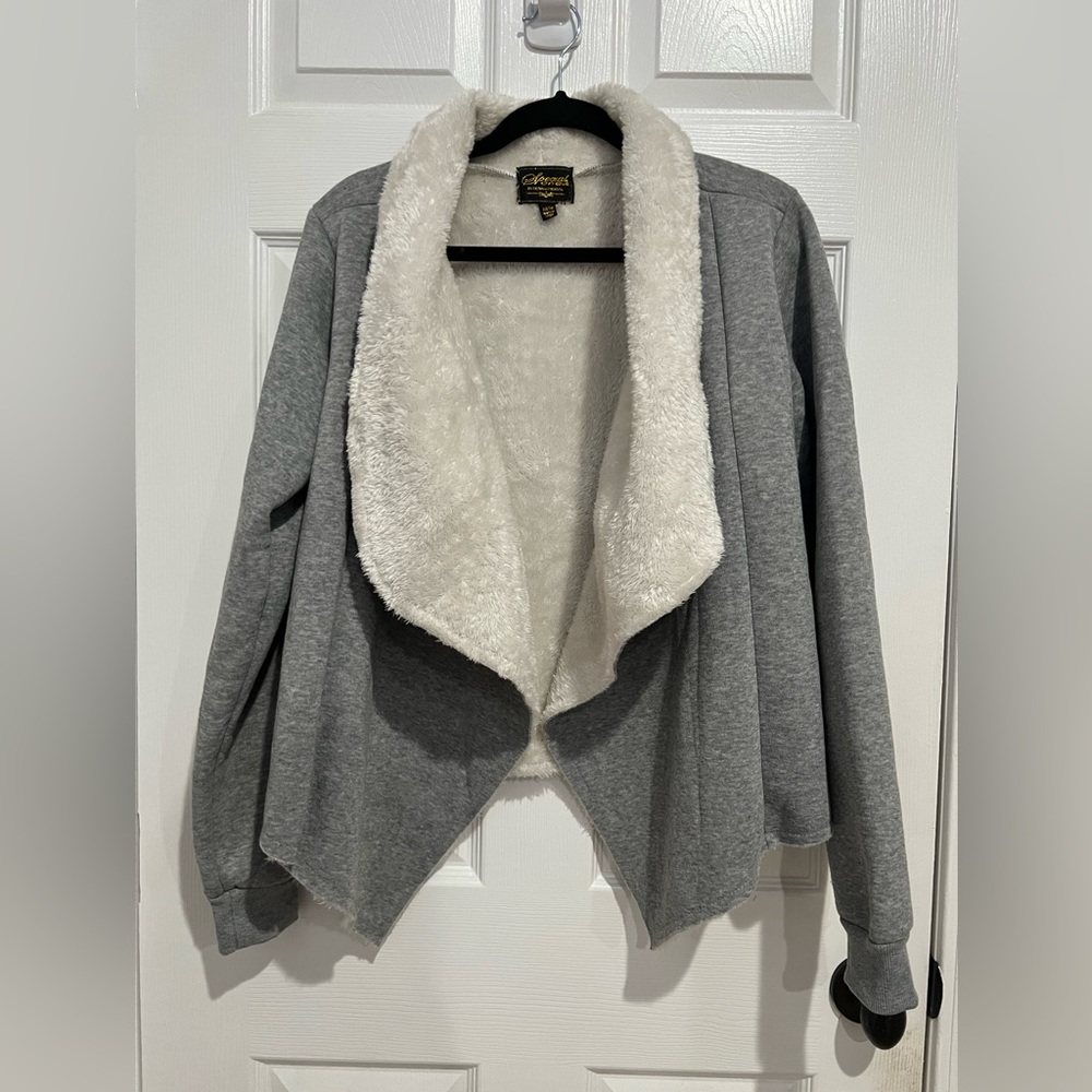 Fuzzy Lined‎ Drape Cardigan